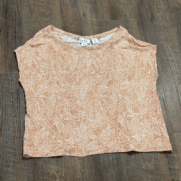 Nicole Miller Shirt Women's Medium Short Sleeve Pullover T-Shirt 100% Linen - Picture 1 of 5